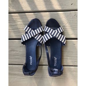 NWOT Nicole navy nautical sandals